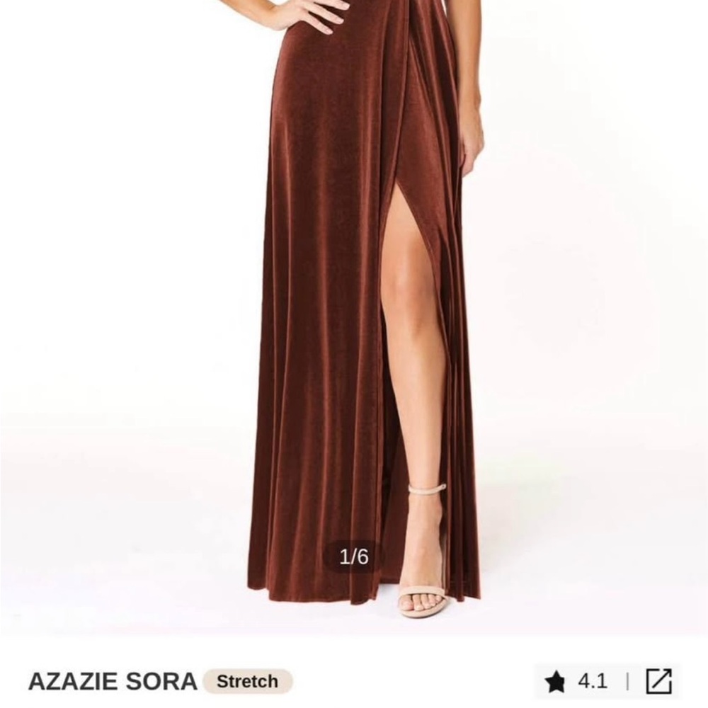 Azazie Sora Brown Maxi Skirt